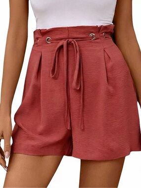 Kohl's High-Waist Drawstring Bermuda Shorts in Rusty Rose